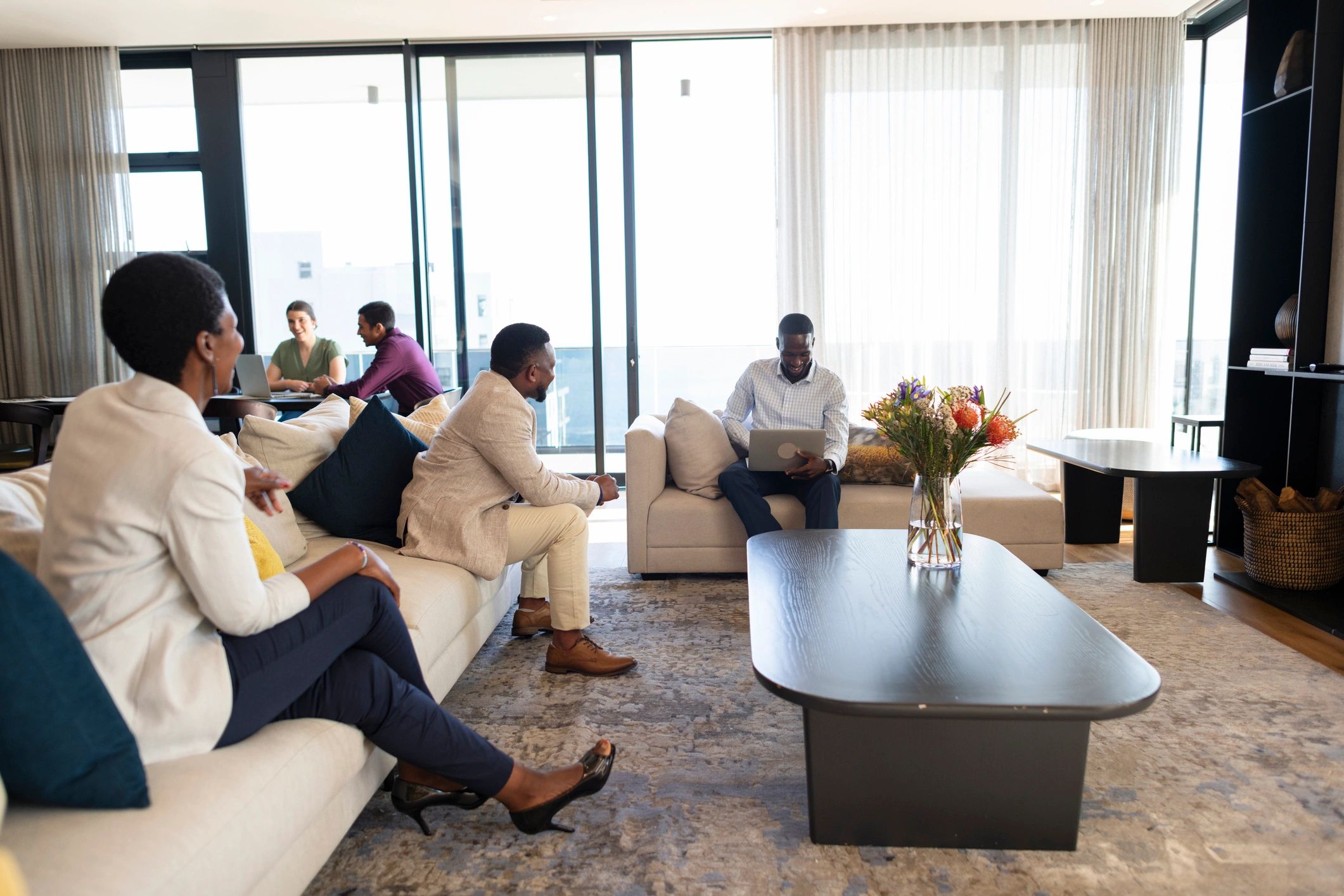 Business meeting in a professional boardroom