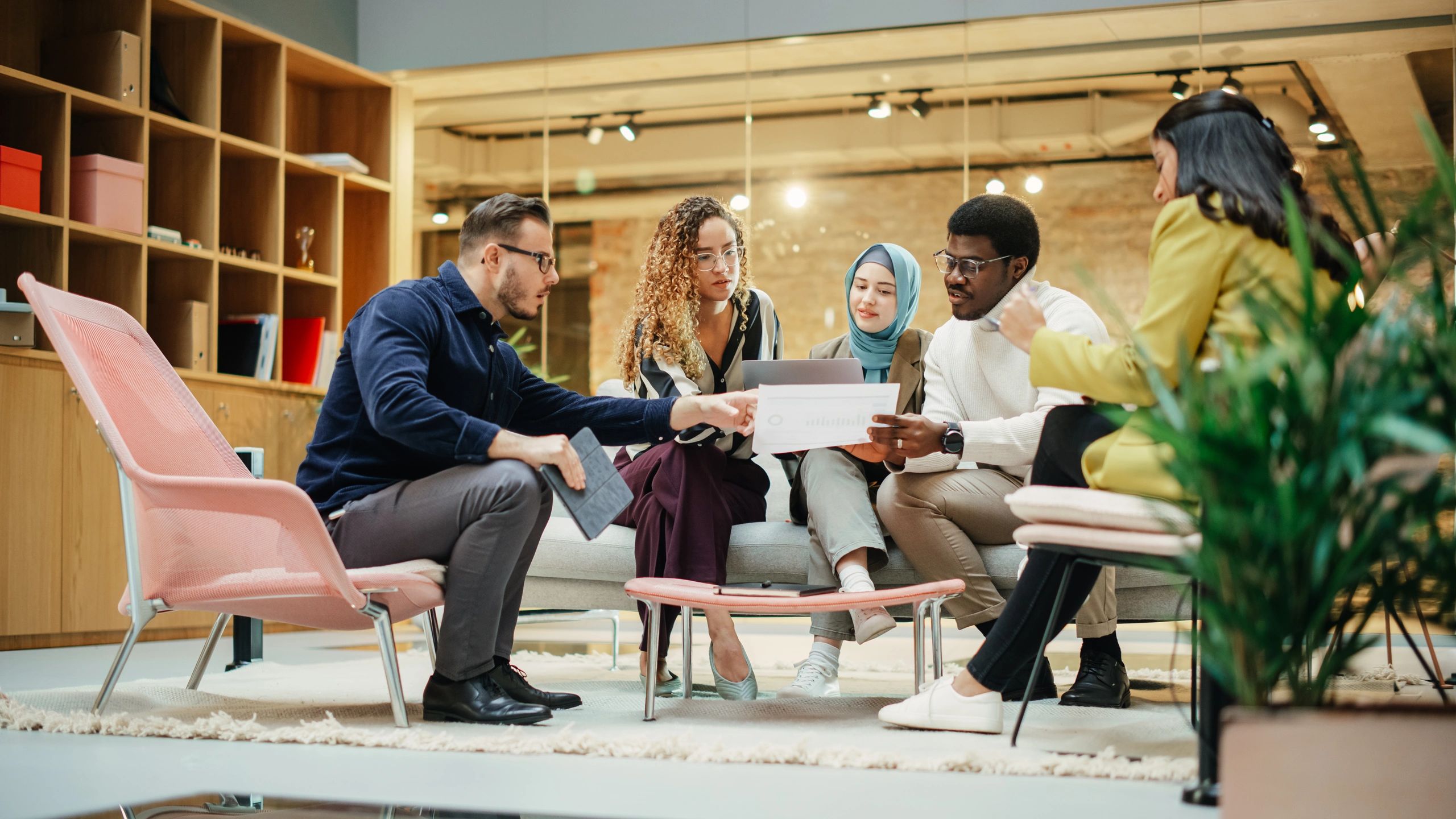 Business team collaborating in a conference room