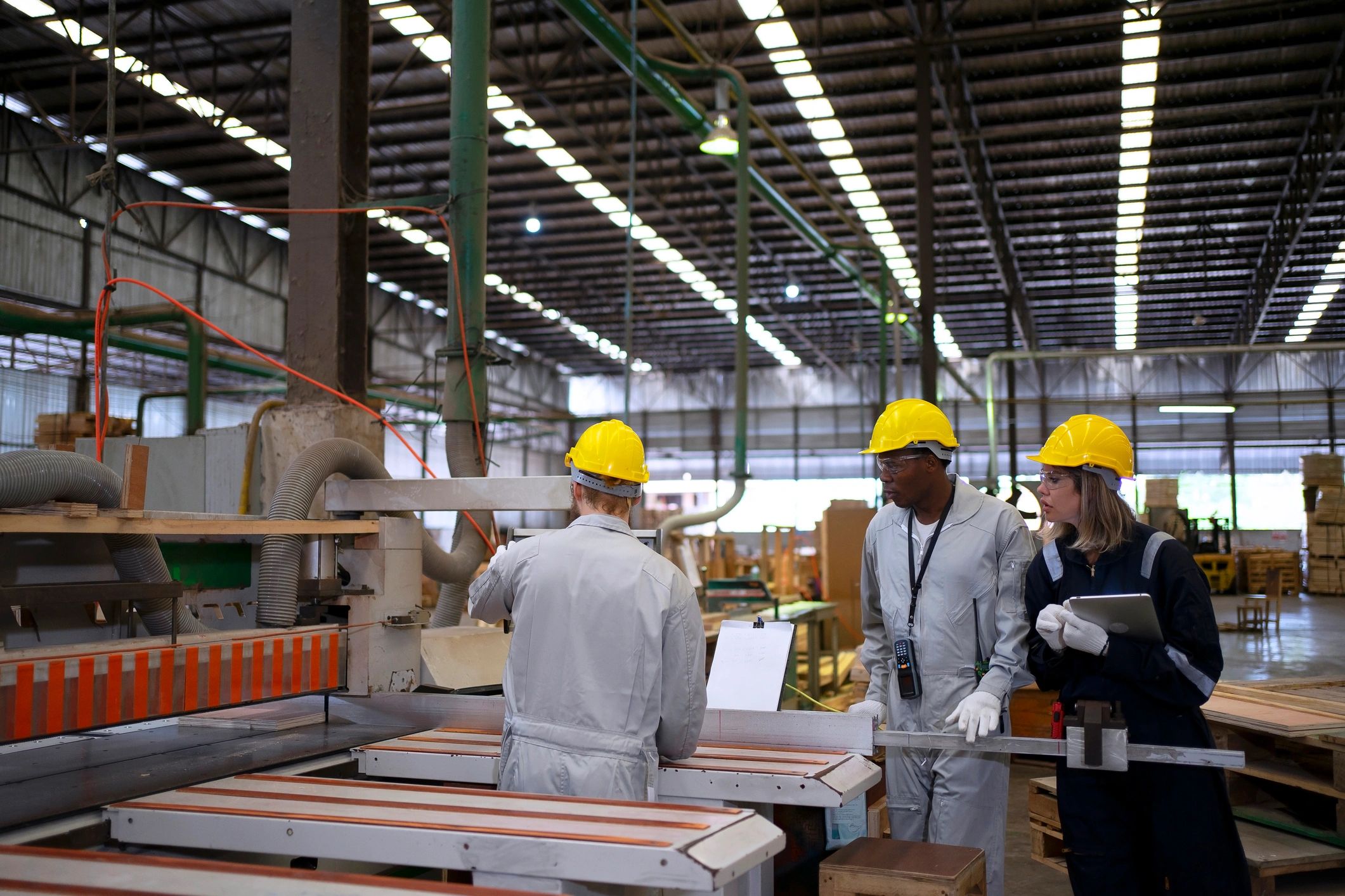 Production team representing garment manufacturing