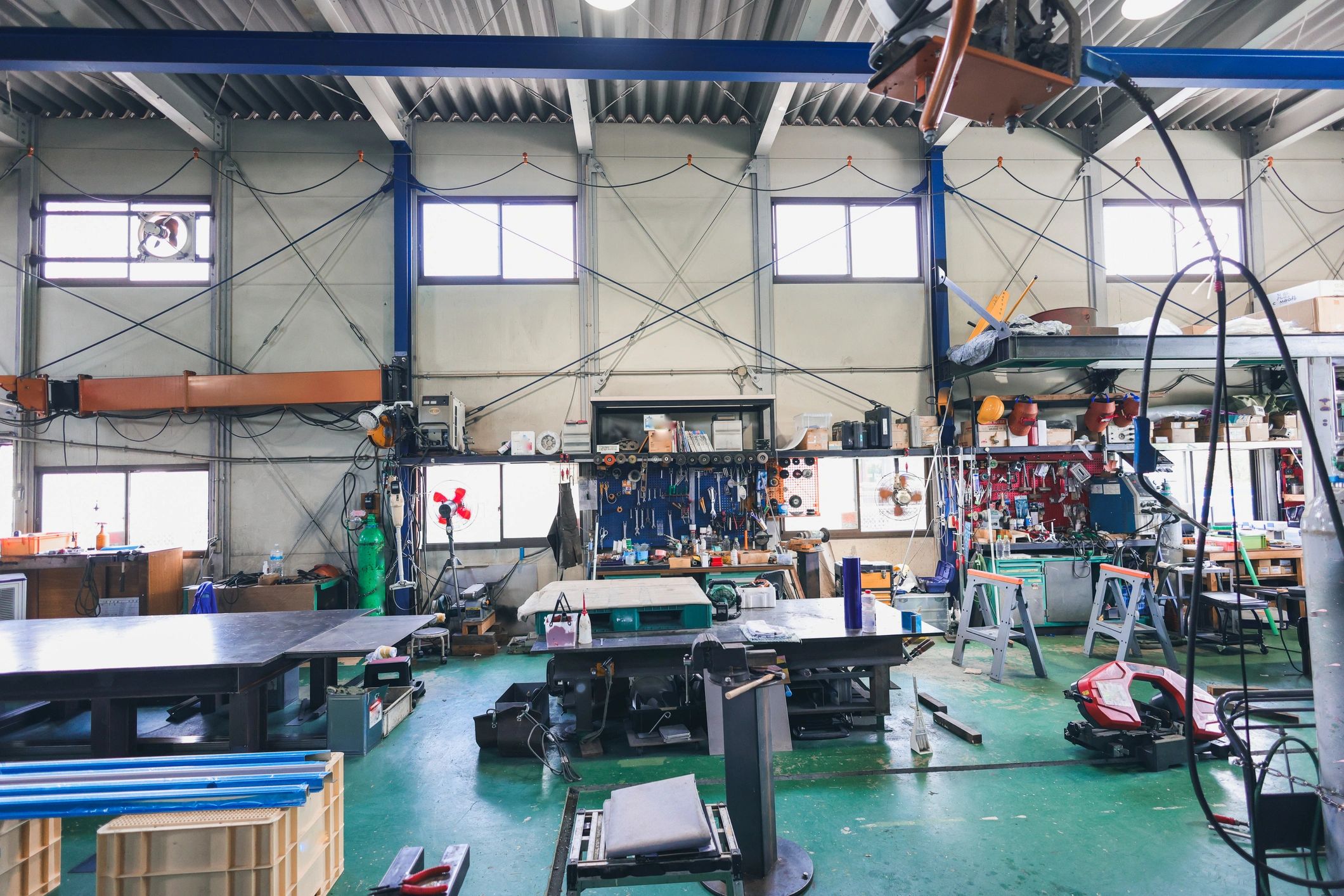 Factory area with industrial equipment