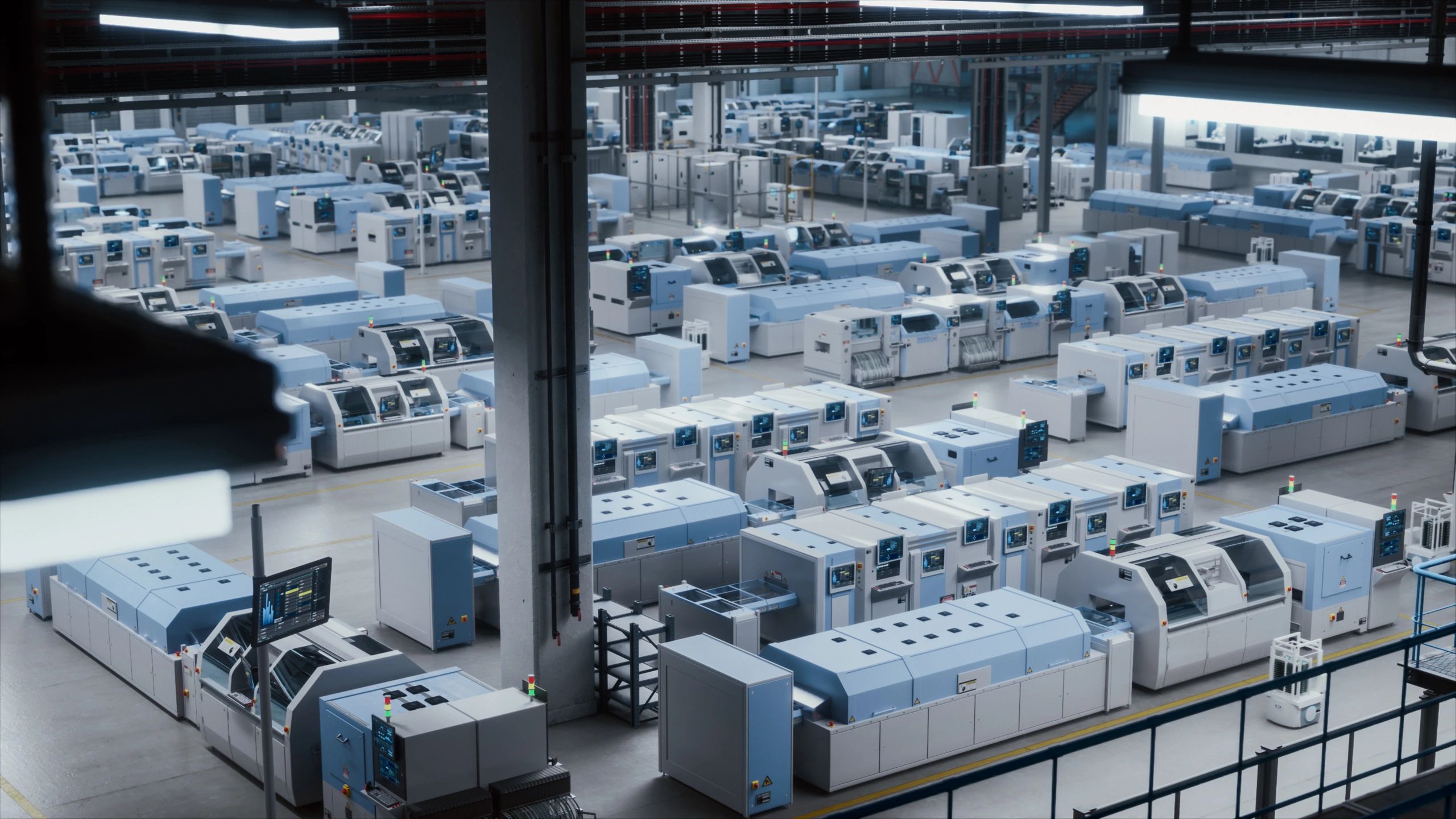 Modern industrial production floor