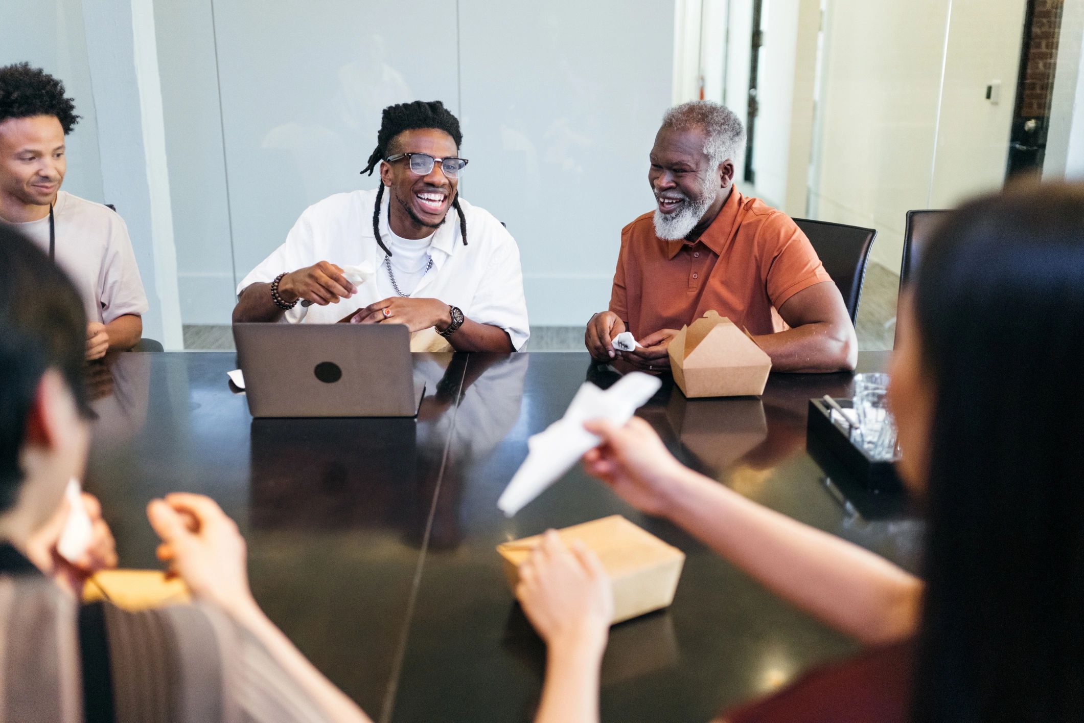Business colleagues meeting in a boardroom