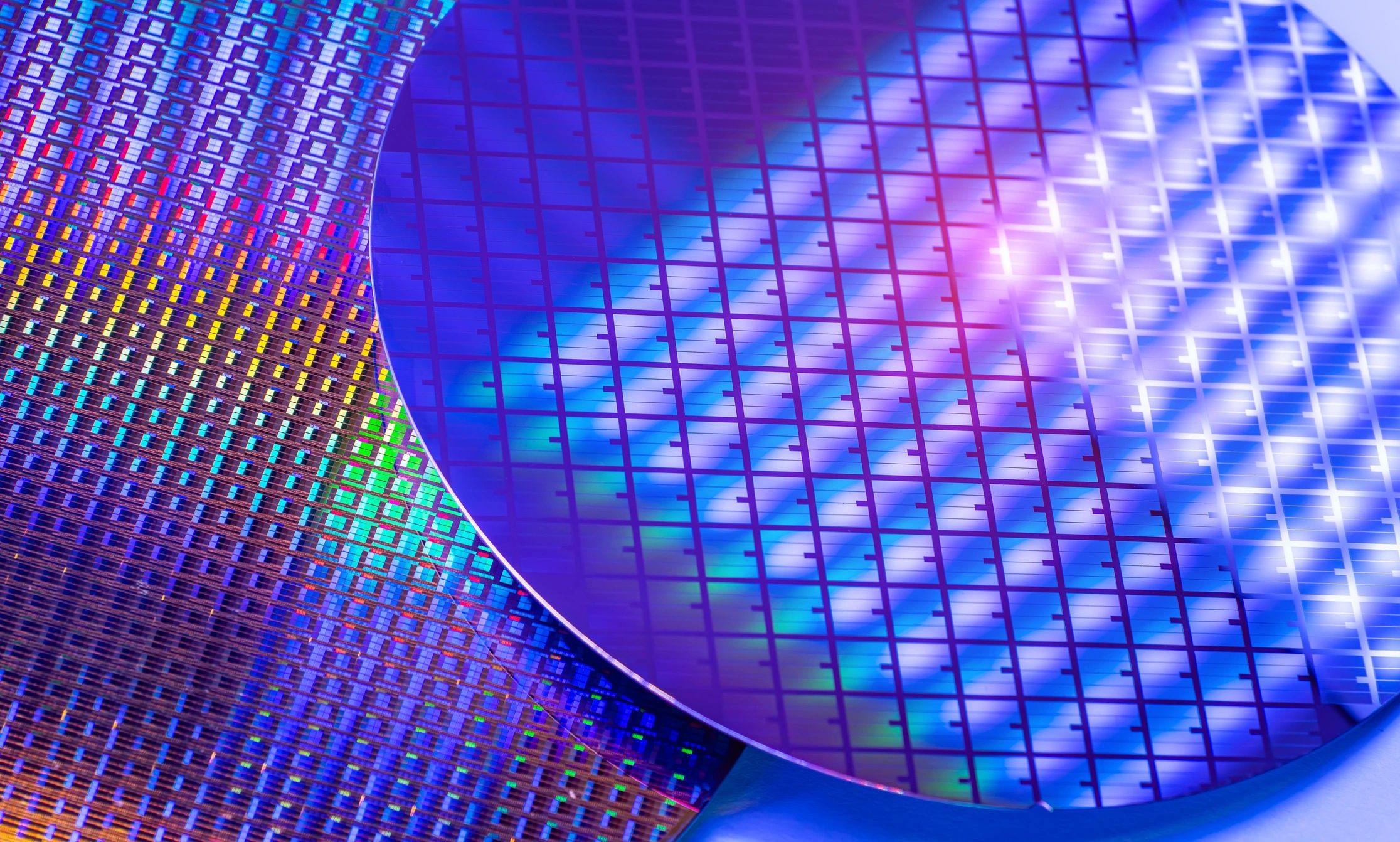 Microchip and silicon wafer technology representing advanced electronics trade