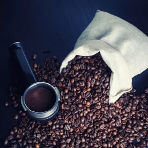 Coffee beans and holder