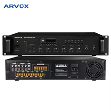 6-Zone Multifunction PA System Mixer with MP3 BT & FM Tuner 12V Amplifier Active Multichannell High Professional Power Amplifier