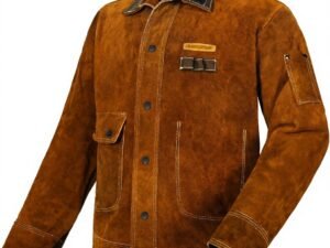 ARCCAPTAIN Leather Welding Jacket Heavy Duty with Flame Resistant Heat Protection Split Cowhide Leather XL Size