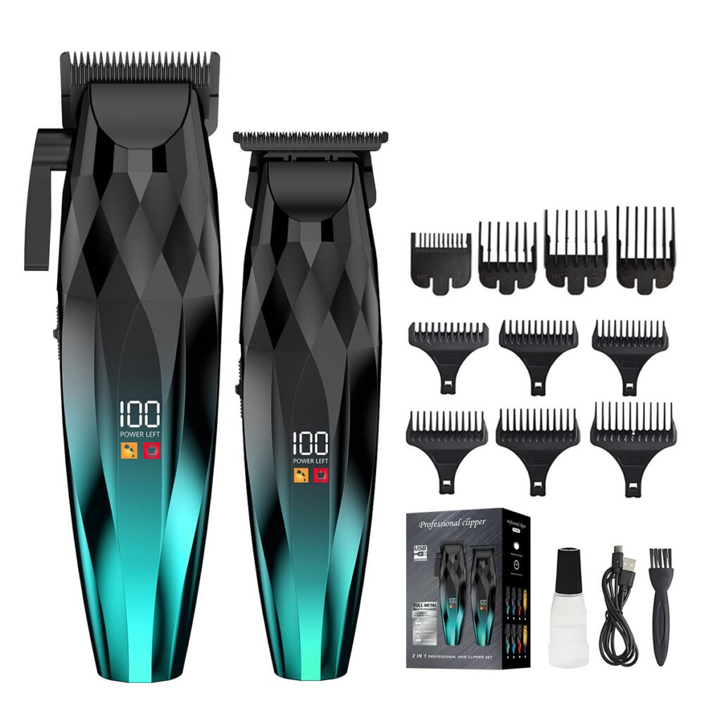 Cordless Professional Electric Hair for Set Rechargeable USB Powered Waterproof IPX5 Household Use English Operating for Men