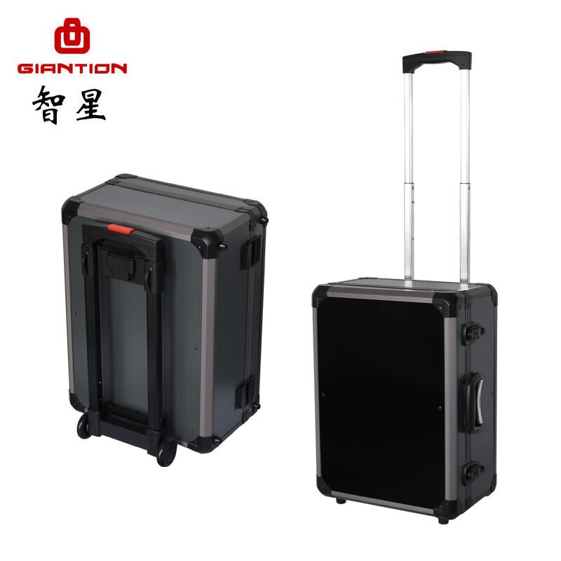 Chinese Customized Black Aluminum Metal Trolley case Luggage Suitcase