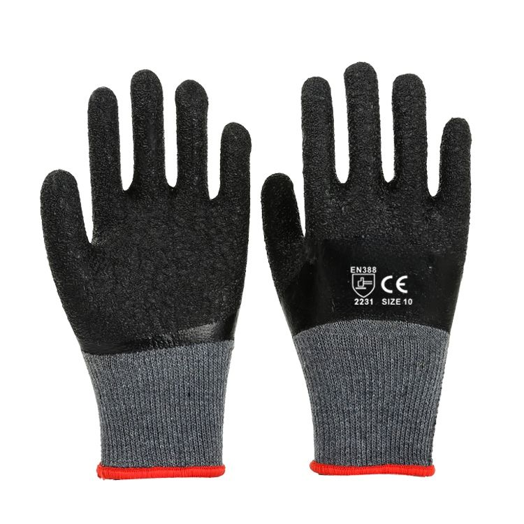 USA Direct Standard Latex Coated Safety Gloves Logo Wonder Grip Anti-Slip Construction Gloves for Cold Weather Warehouse Work