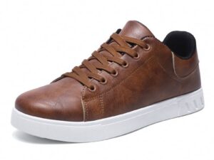 Plus-size Men's Fashion New Trendy Summer Autumn Leather Shoes Anti-Slippery Casual Loafers Flats Lace-Up Skate Shoes
