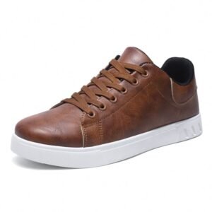 Plus-size Men's Fashion New Trendy Summer Autumn Leather Shoes Anti-Slippery Casual Loafers Flats Lace-Up Skate Shoes