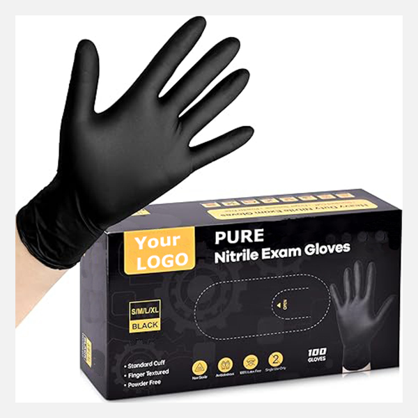 USA Direct 5MIL Custom Black Blue Pink 100% Nitrile Safety Gloves Latex Free for Barber Tattoo Shop Beauty Boxed Directly