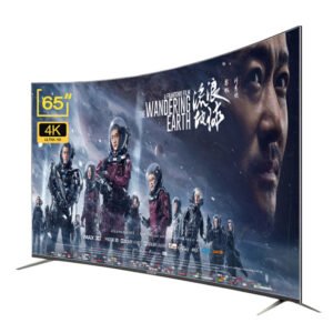 65 Inch Curved LED Smart TV 4K Ultra HD HDR Android Multi-Language Support ISDB/PAL/Ntsc Refresh Rate Black/Silver Mainland