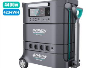 Sorein 4400W Portable Power Station 3000W on Wheels All in One Home Energy Storage System 110V 3K Solar Generator for Hotel