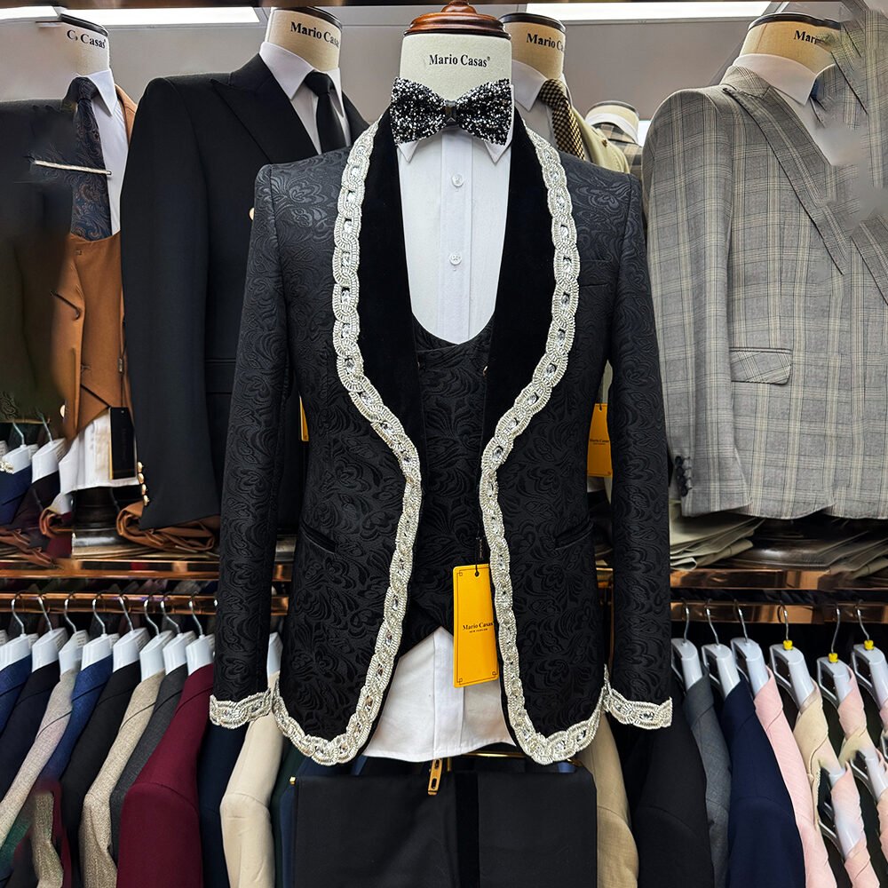 Mens Business Suits 3 Piece Set Slim Fit Jacket Vest Pants Professional Office Attire Italian Stretch Fabric Interview Outfit