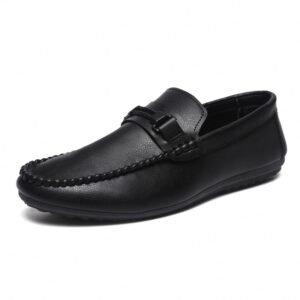 Men's New Summer Slip-On Casual Loafers Microfiber Brown/Black Leather with Soft Breathable Sole Lighted Anti-Slip Men Shoes