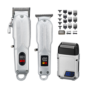 Hair Clippers for Men, Clippers and Trimmers Set, Barber Clippers, Electric Hair Trimmer with Box, Gifts for Men Silver