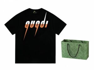 Luxury fashion printed casual breathable loose 100% cotton vintage classic Gu cci basic short-sleeved T-shirt for men
