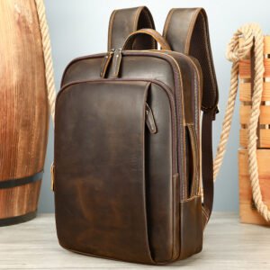 MARRANT Vintage Crazy Horse Genuine Leather Travel Backpack Leather Laptop Bag Backpack Men Leather Backpack