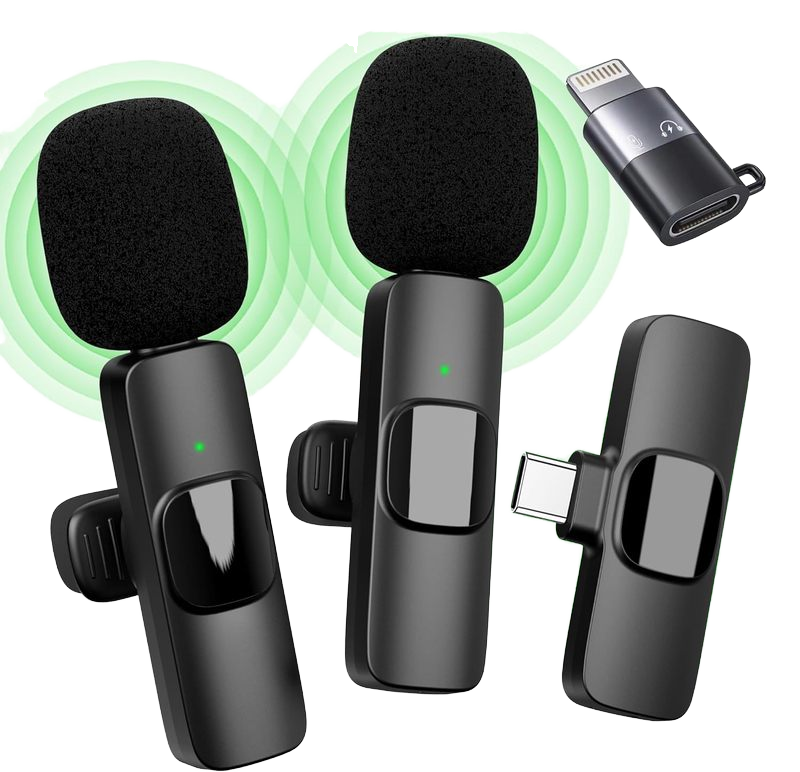 K9 Mini Type-C Wireless Condenser Lavalier Microphone Noise Cancelling Omni-directional Metal Lapel/Accessory Clips Phone Camera