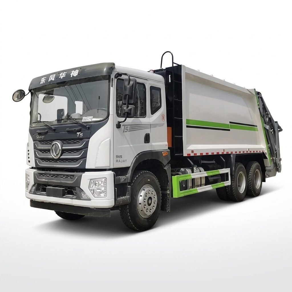 Urban Sanitation Rear Loader Compression Garbage Truck with Engine & Gearbox 6x4 Drive 25000kg Capacity