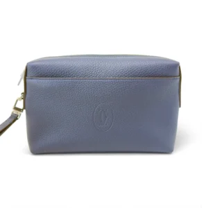 Cartier Must de Cartier Leather Toiletry Pouch / Cosmetic Case – Blue