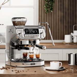 Professional Double Cup Semi Automatic Home Espresso Coffee Maker With Steamer