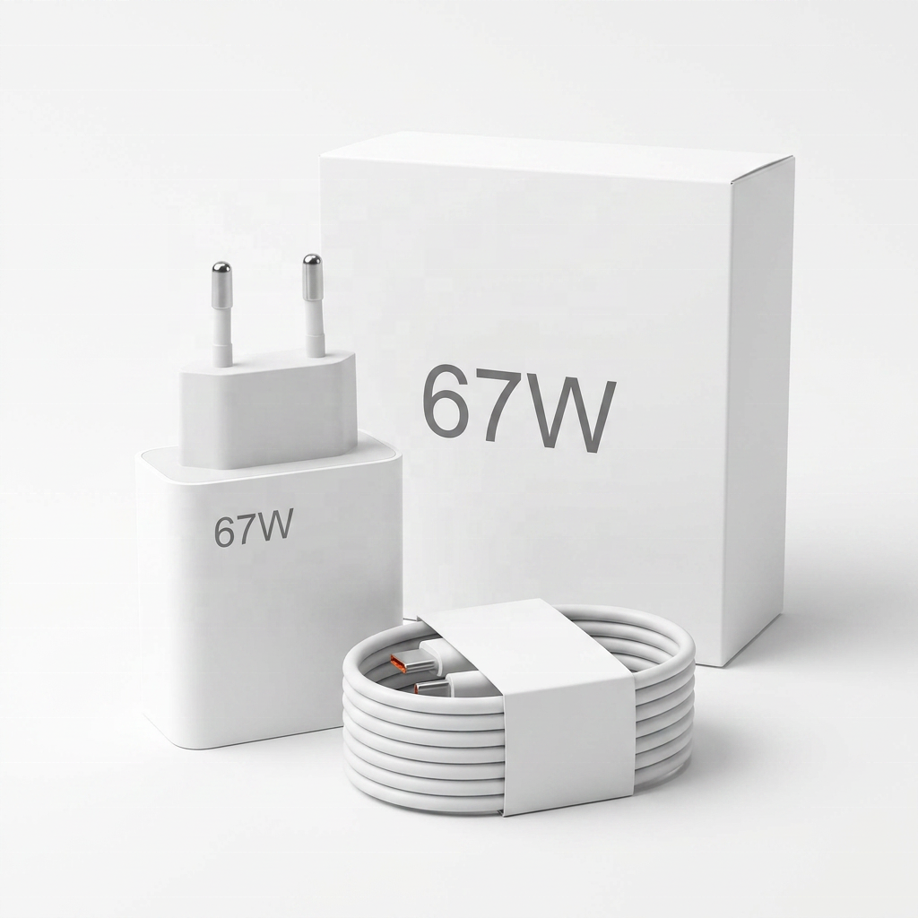 67W Super Fast Charging USB Adapter with 6A Type C Cable Phone Charger Fast Power Delivery Wall Charger for Mobile Phone