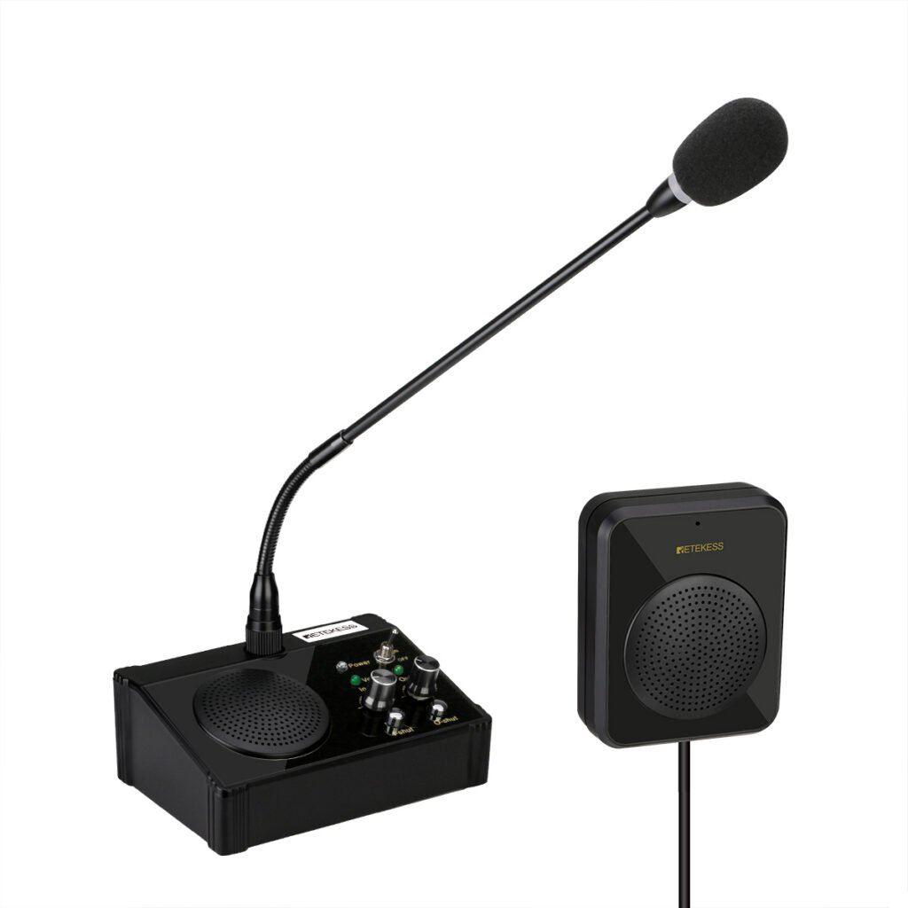 5W Dual Way Window Counter Dual-way Counter intercom for window system for Bank Office Store Retekess TW106