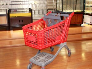 60/80/100/125/180 L Supermarket Trolley Metal Steel Food Trolley Wholesale Store Folding Shopping Trolley With Chair