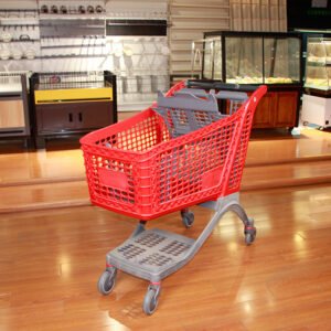 60/80/100/125/180 L Supermarket Trolley Metal Steel Food Trolley Wholesale Store Folding Shopping Trolley With Chair