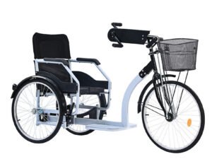 Hand-cranked Tricycle for Wheelchair Users and Elderly-Steel Pipe Frame Mobility Aid