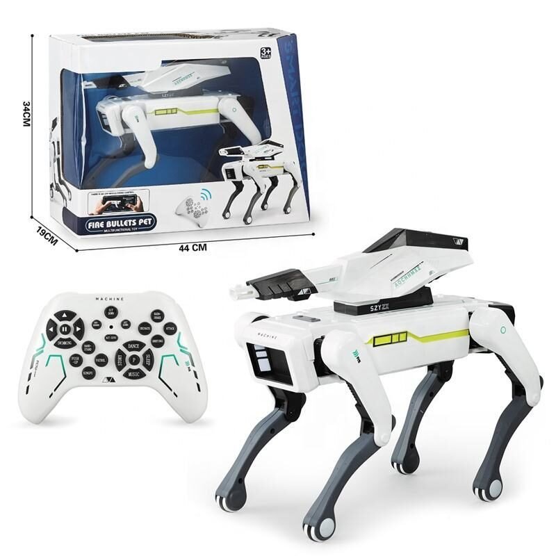 DIY Intelligent Remote Control Four-Wheel Sliding Robot Dog-Multi-Functional Educational Toy Shooting Water Bullets Programming