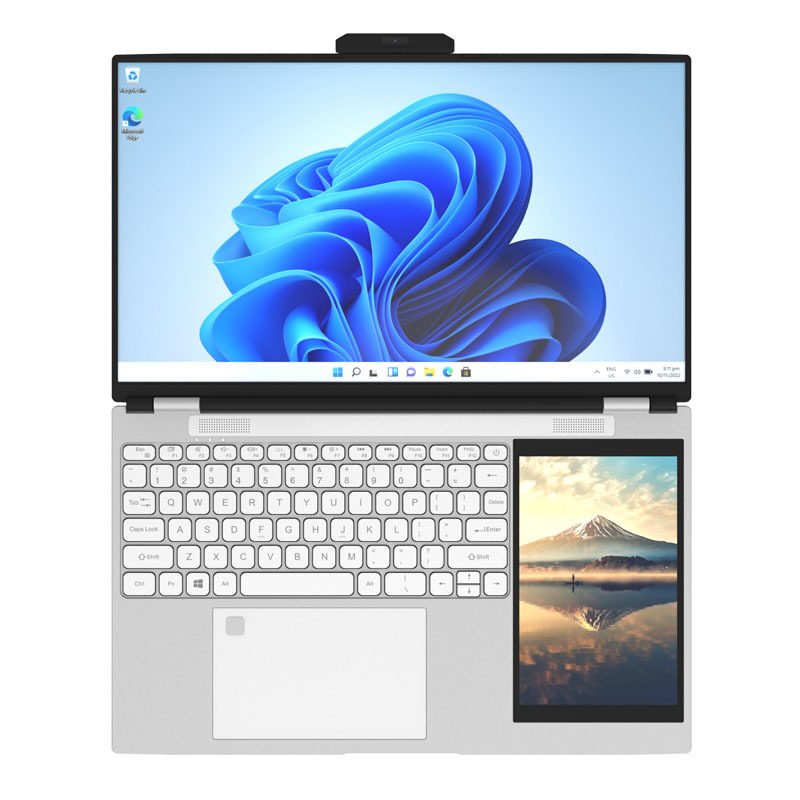 15.6+7Inch Dual Screen 1920*1080 N100 Processor Portable Laptop For Office Touchscreen