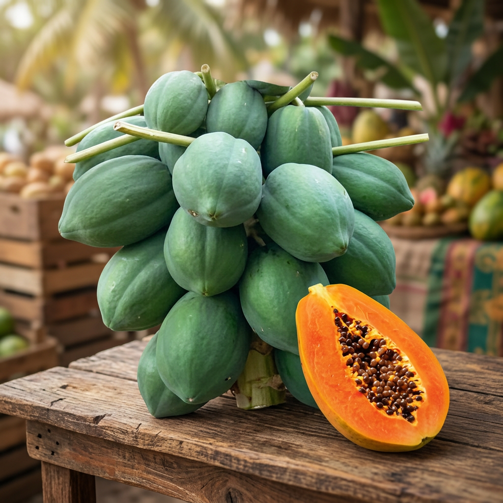 ndus RED SUN (Dwarf) F1 Hybrid Papaya Seeds Reddish-orange 2-2.5kg Fruit Weight 90-95% Germination Ringspot Virus Fresh