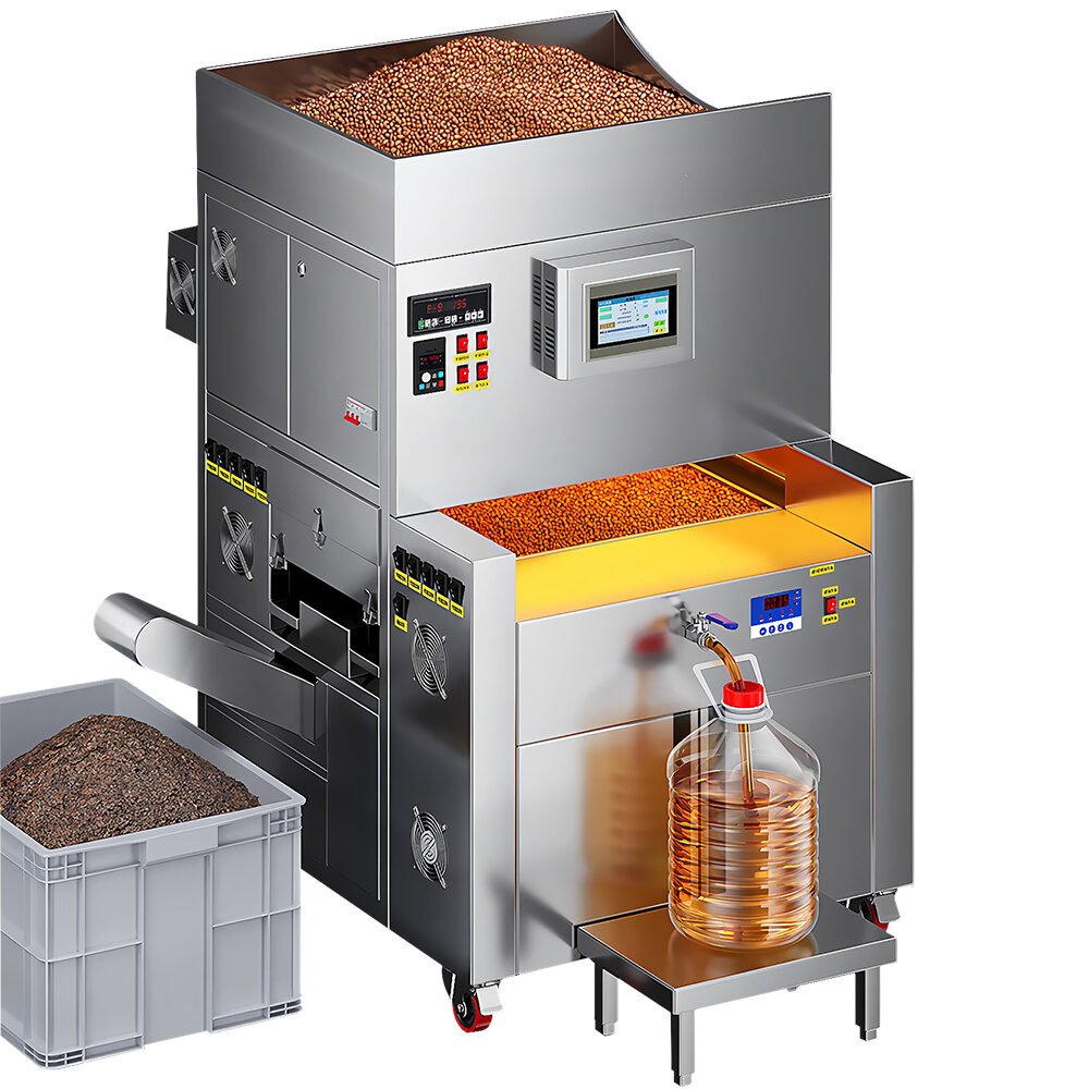 arge Commercial Fully Automatic Stainless Steel Oil Press Machine for Peanut Rapeseed Palm Oil Cold Filtration Edible Oil Press