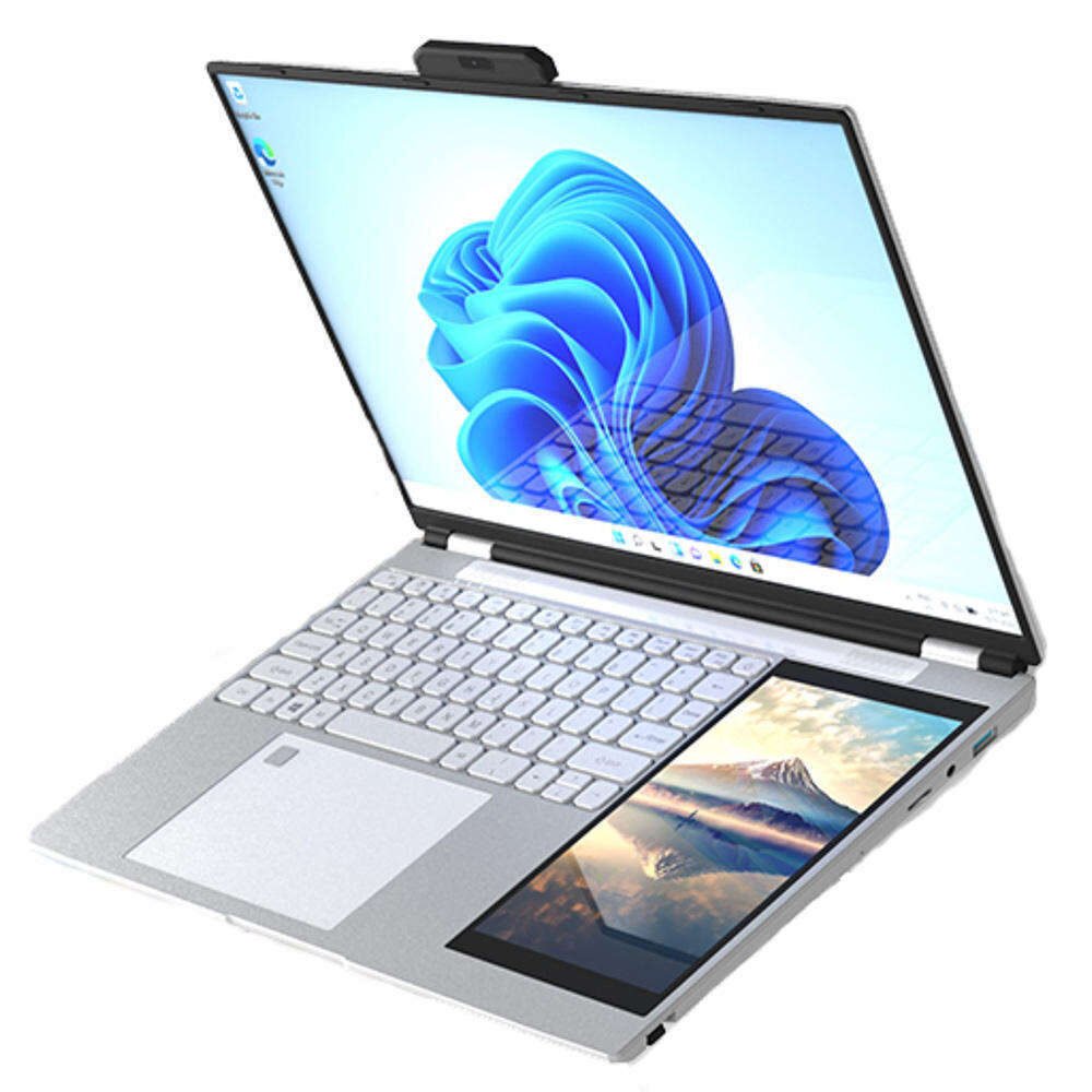 15.6+7Inch Dual Screen 1920*1080 N100 Processor Portable Laptop For Office Touchscreen