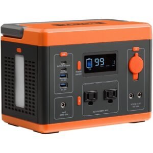 Portable 296Wh Power Station with 300W(Peak 600W) Lithium-Ion Backup Battery Solar Powered Pure Sine Wave AC Outl