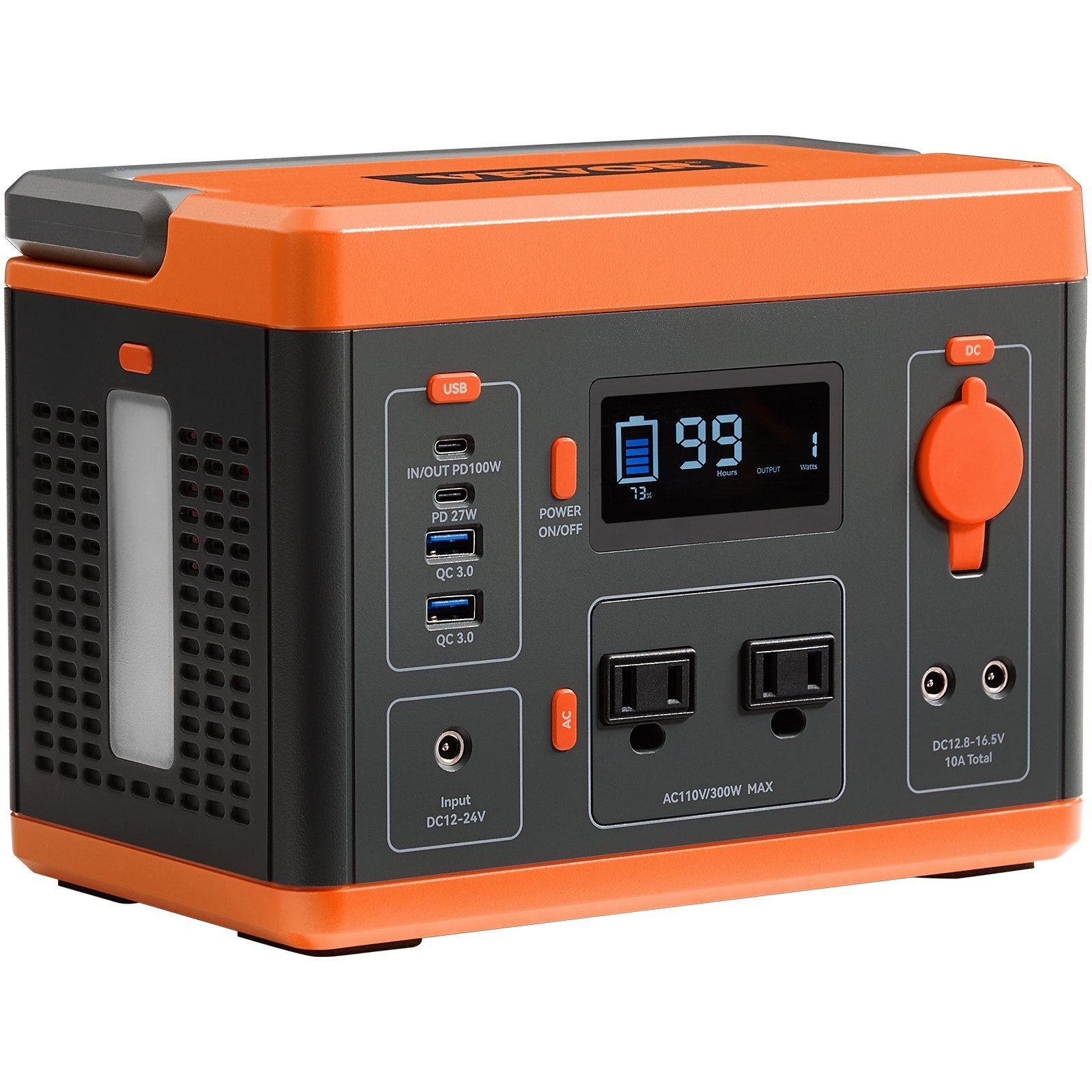 Portable 296Wh Power Station with 300W(Peak 600W) Lithium-Ion Backup Battery Solar Powered Pure Sine Wave AC Outl - Image 1