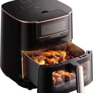 Dreame 7Qt Large Air Fryer, SmartSteam, 6-in-1, No-Flip, Ceramic Coated