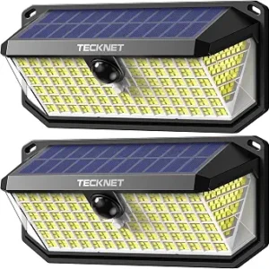 TECKNET 416 LED Solar Lights Outdoor Motion Sensor Waterproof 4200lm,2 Pack
